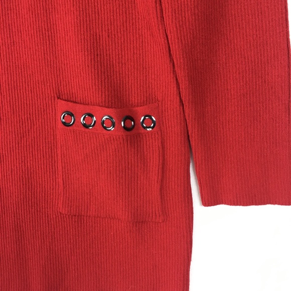 ALYX Women's Red Knit Long Sleeve Dress With Pockets X Large XL - Picture 4 of 6